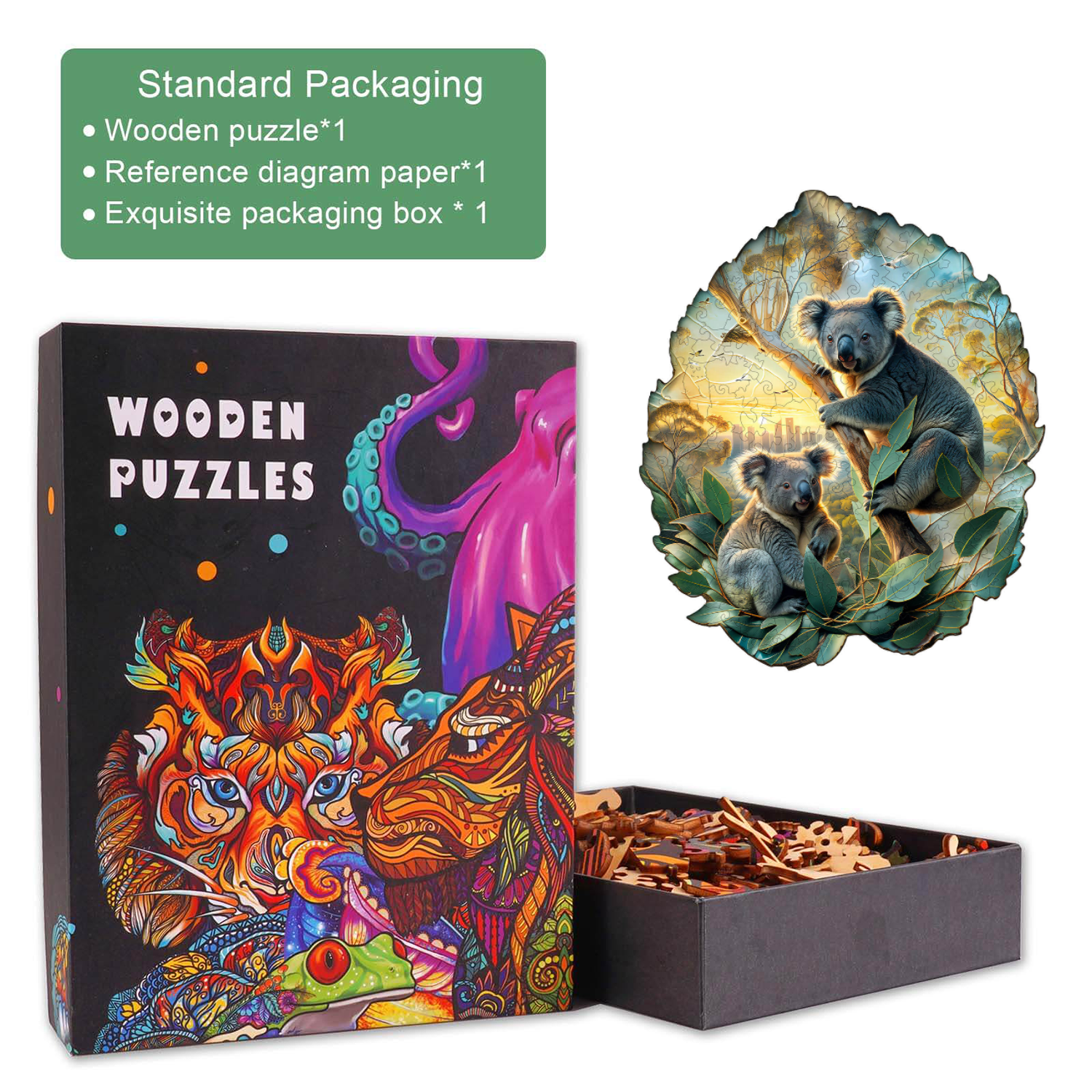 Koala in the sun Wooden Jigsaw Puzzle