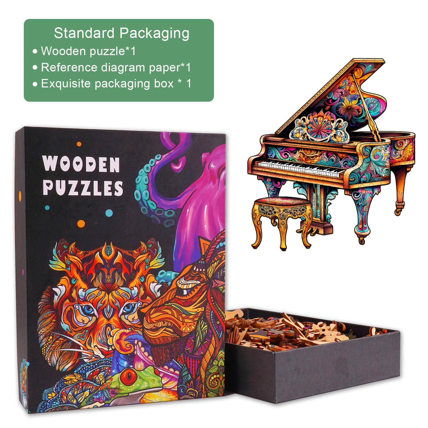 Puzzle en bois de piano Touching
