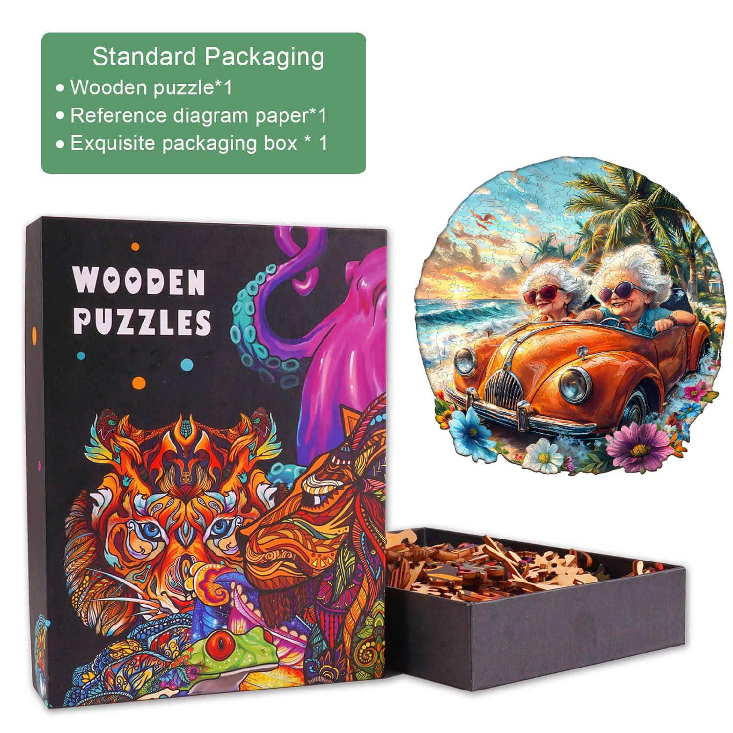 Puzzle en bois Happy grandma-2