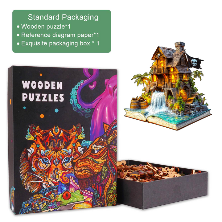 Piratenhütte-1 Holz-Puzzlespiel