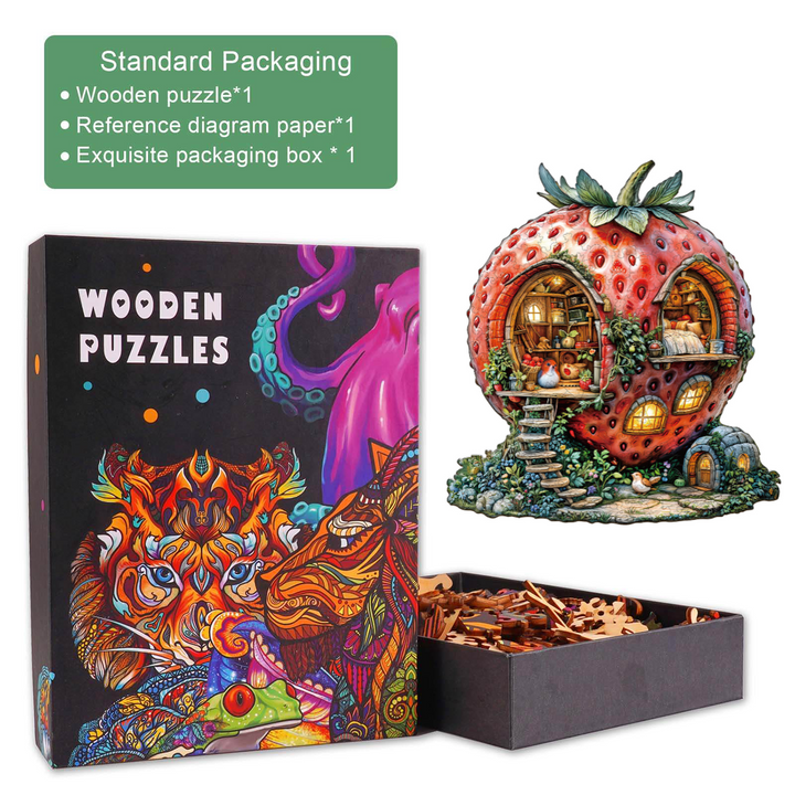 Strawberry Hut Wooden Jigsaw Puzzle
