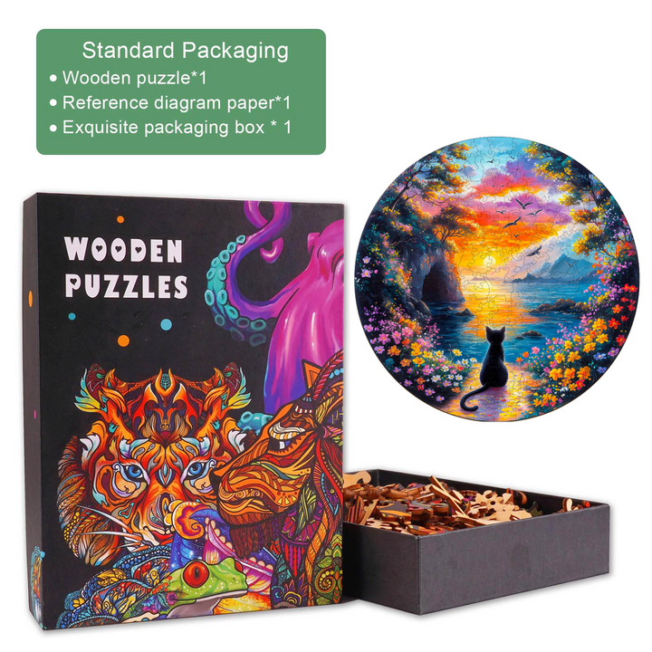 Sunset Kitten Wooden Jigsaw Puzzle
