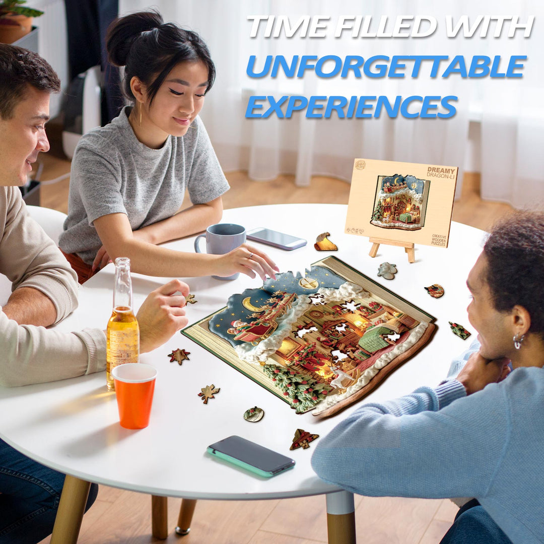 Christmas Eve in the Book Wooden Jigsaw Puzzle