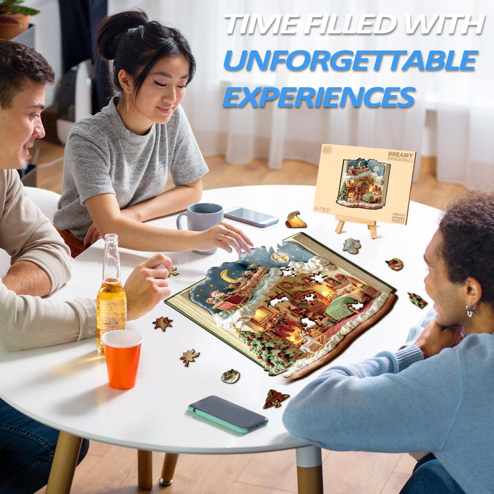 Christmas Eve in the Book Wooden Jigsaw Puzzle