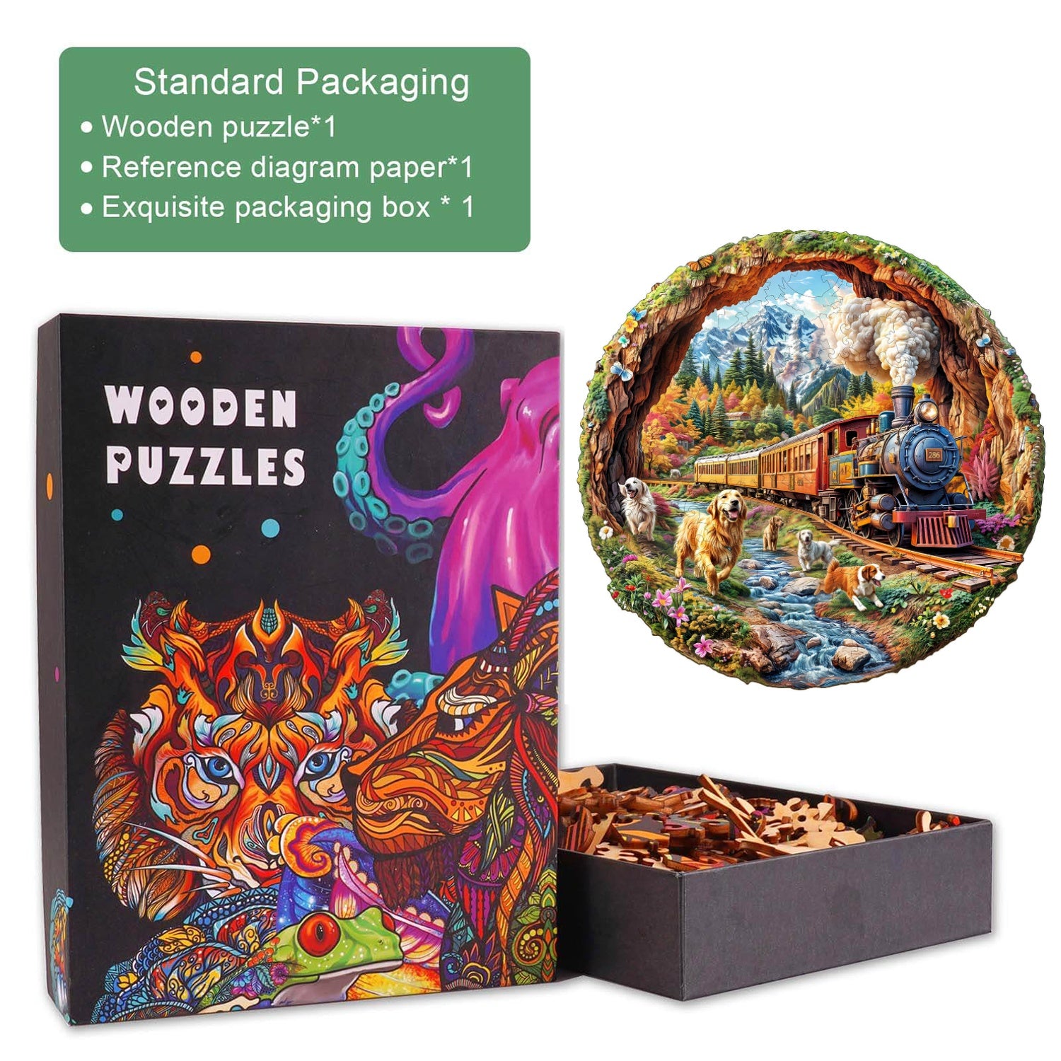 3D-Rennbahn der Zug-1 Holzpuzzle