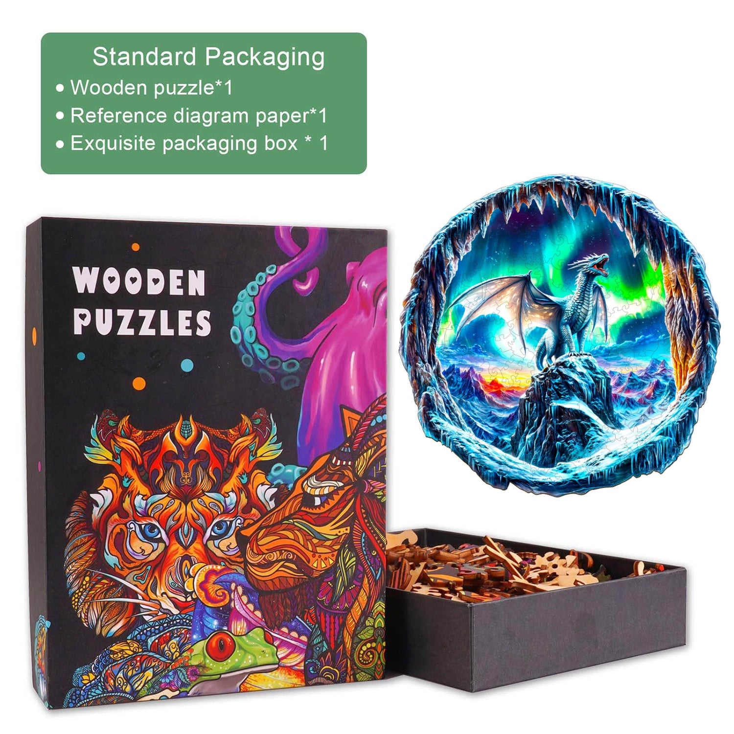 3D Aurora Drache Holzpuzzle