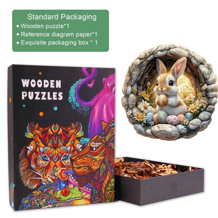 3D Höhlen-Osterhase Holzpuzzle