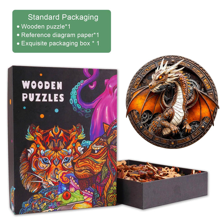 Puzzle en bois 3D Dragon Mécanique-2