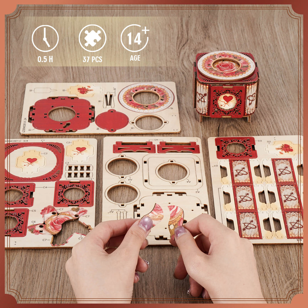 Rose Red – 3D Music Ring Box