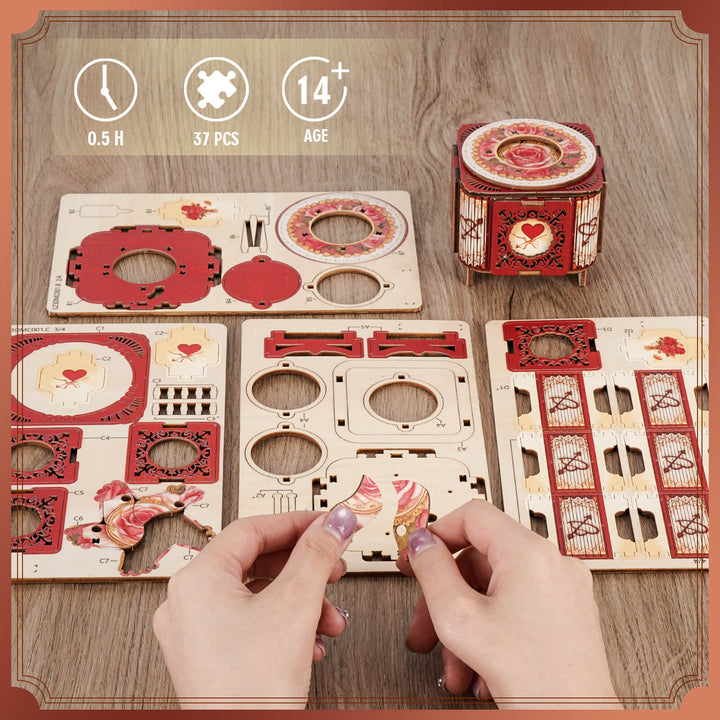 Rose Red – 3D Music Ring Box