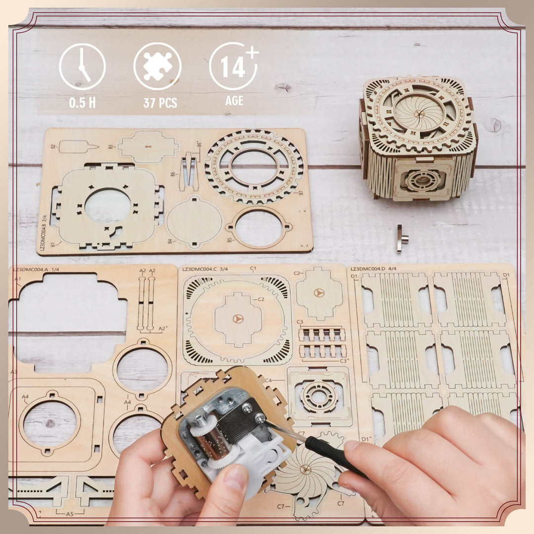 Light Birch – 3D Music Ring Box