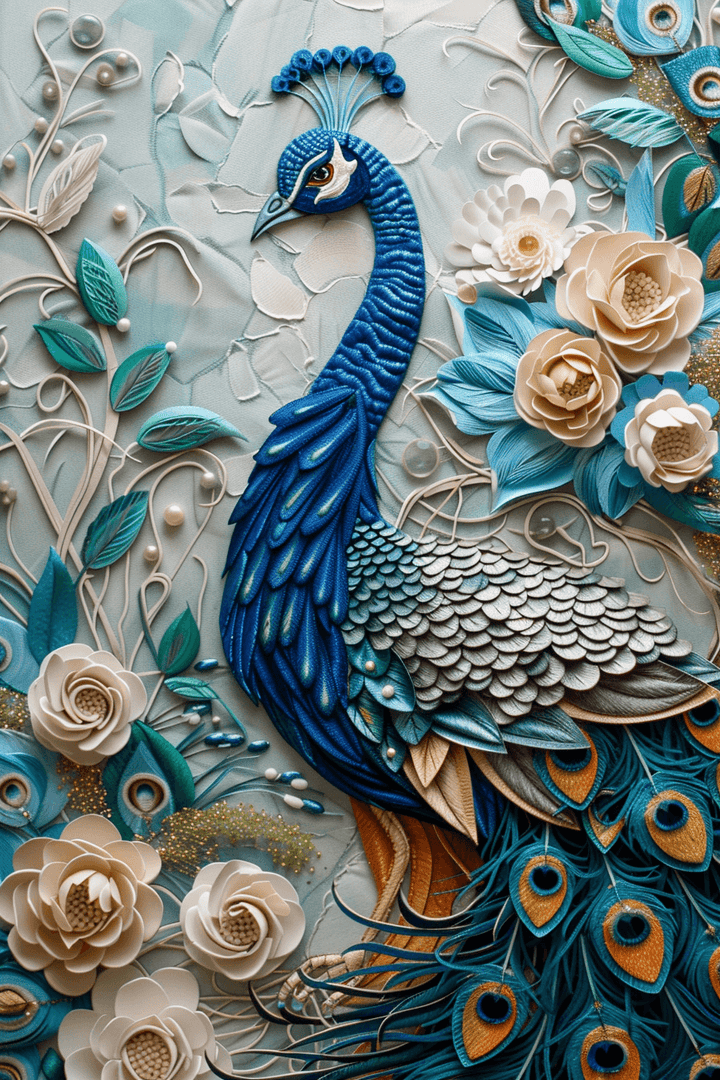 Peacock Mural 500 / 1000 Piece Puzzle - By Woodbests