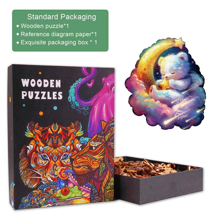 Sleep tight bear Wooden Jigsaw Puzzle