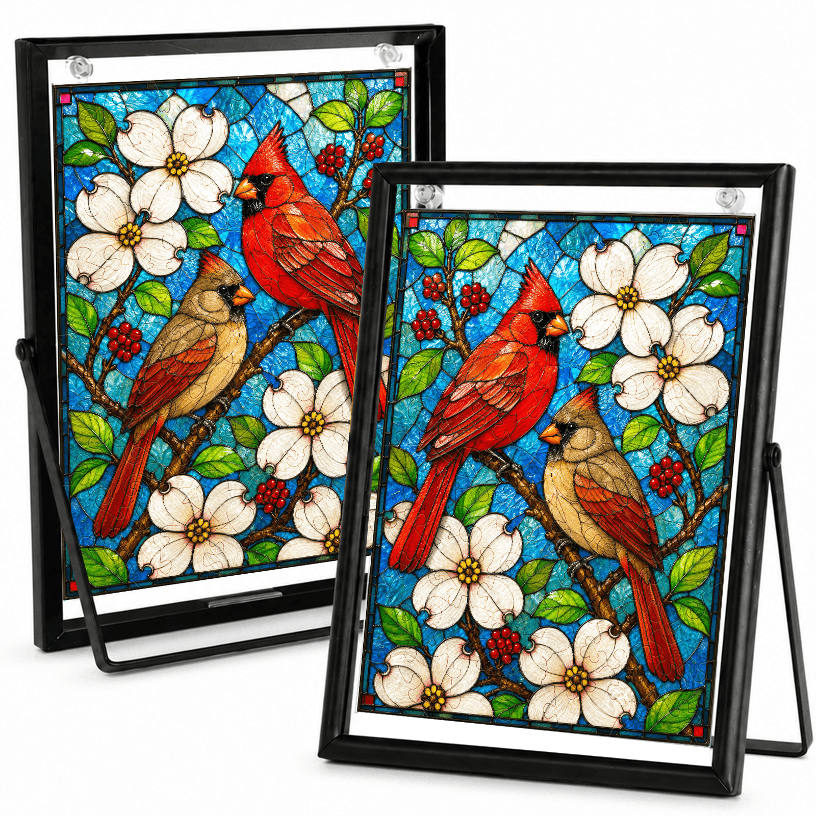 Acrylic Puzzle Art Piece - Cardinal Fiery Red Gem