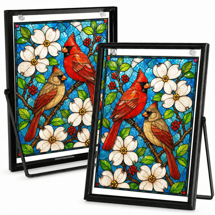 Acrylic Puzzle Art Piece - Cardinal Fiery Red Gem