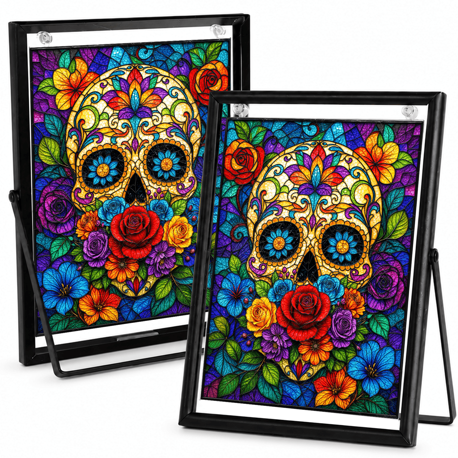 Acrylic Puzzle Art Piece – Colorful Sugar Skull & Floral
