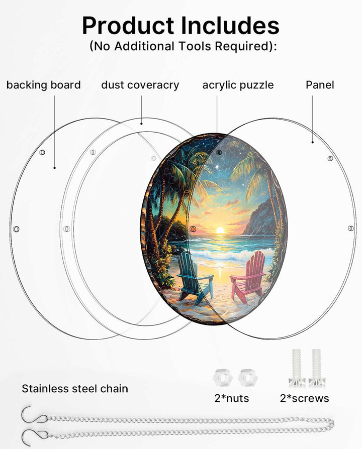 Acrylic Jigsaw Puzzle Suncatcher - Enchanted Shores