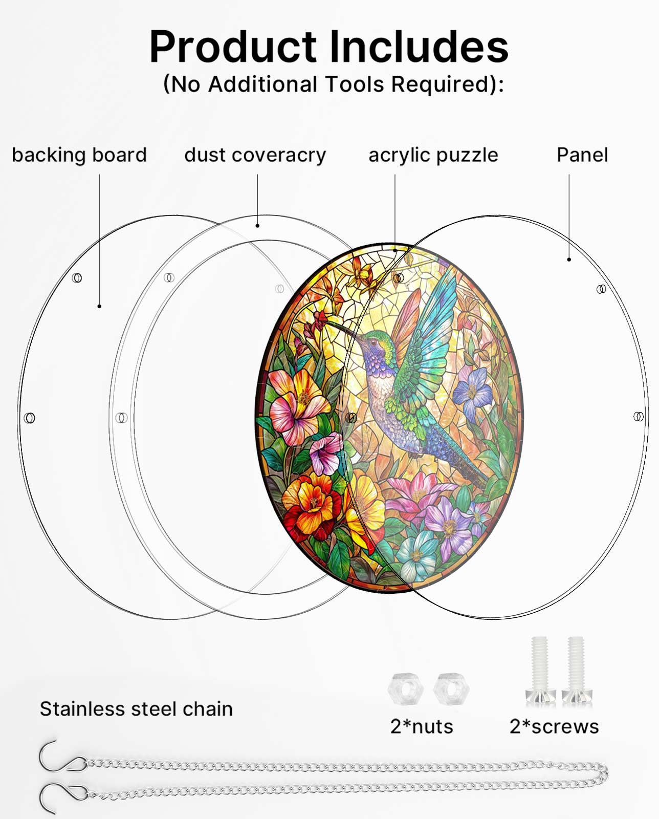 Attrape-soleil puzzle en acrylique - Oasis de nectar botanique
