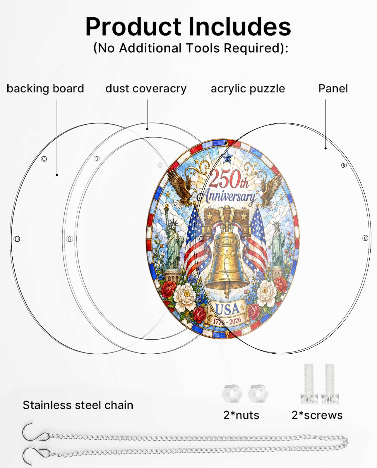Acryl-Puzzle-Sonnenfänger – Freiheitsglocke