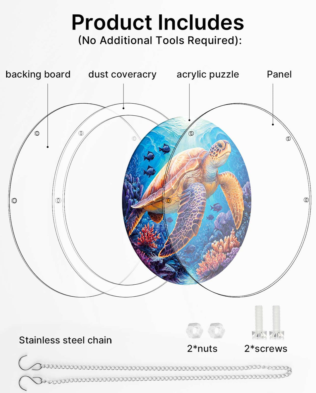 Acryl-Puzzle-Sonnenfänger – Sternenmeer-Schildkröte