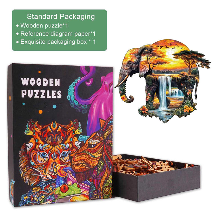 African elephant Wooden Jigsaw Puzzle
