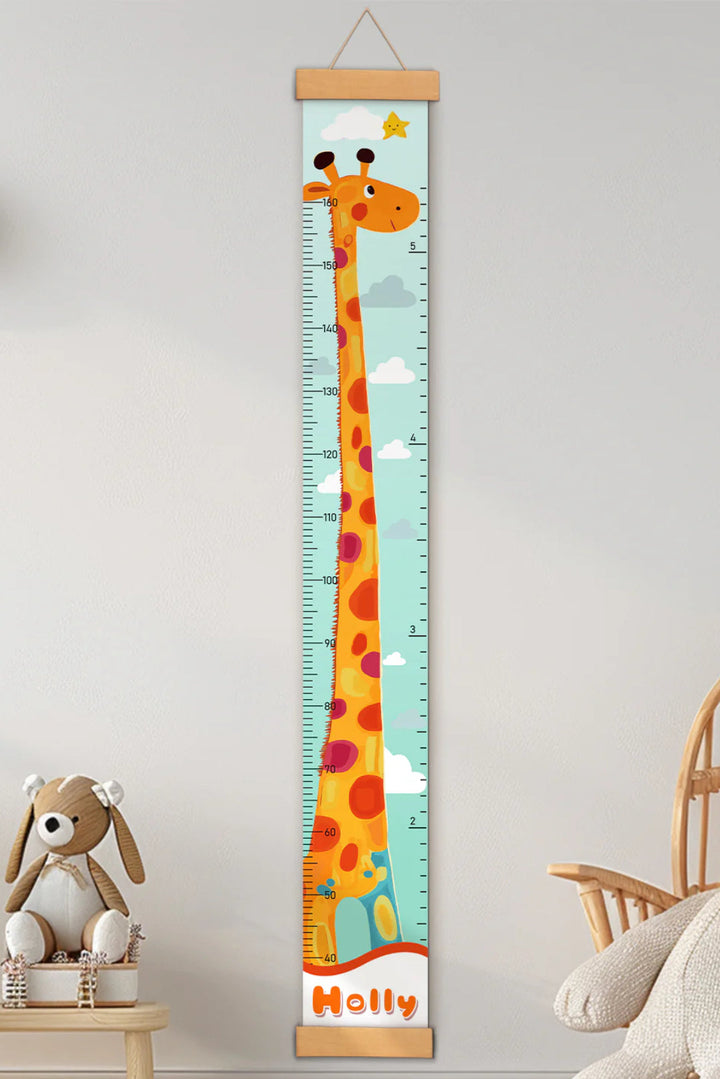 Règle de hauteur personnalisée en toile suspendue avec girafe pour la croissance