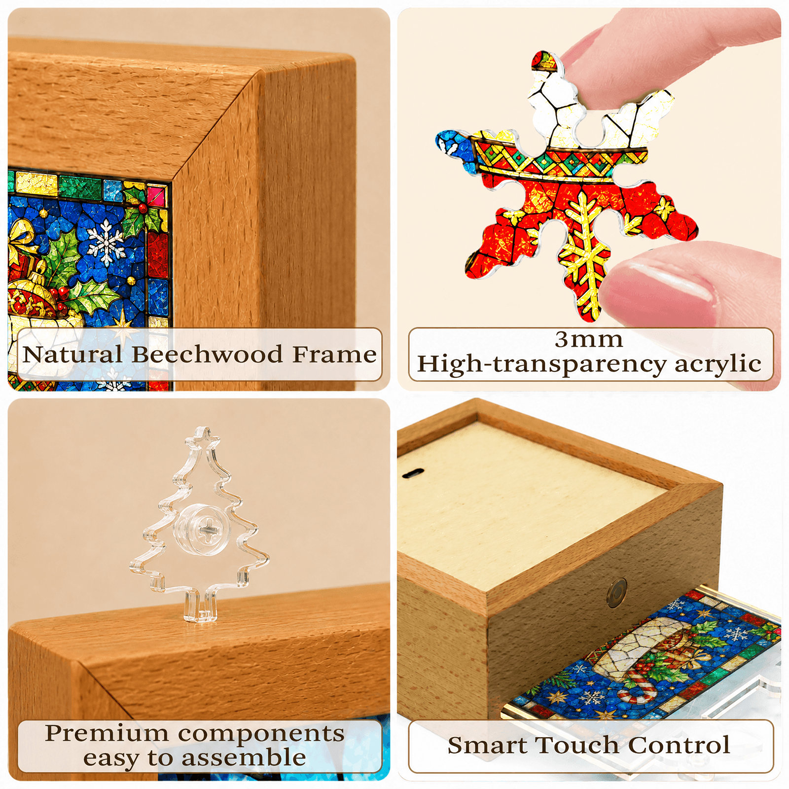 Acrylic Puzzle Night Light - Beautiful Christmas Tree