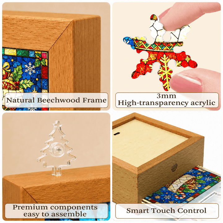 Acrylic Puzzle Night Light - Santa Claus and Reindeer
