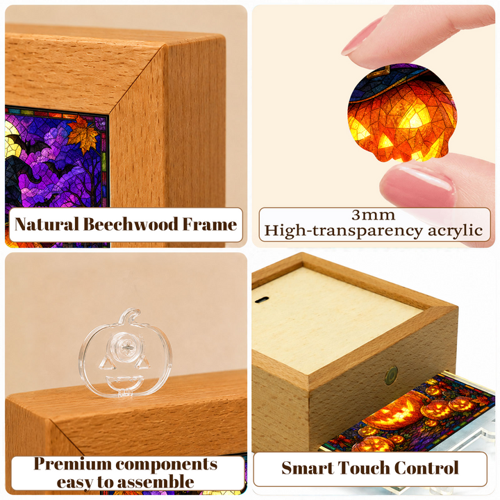 Acrylic Puzzle Night Light - Witch Hat Pumpkin