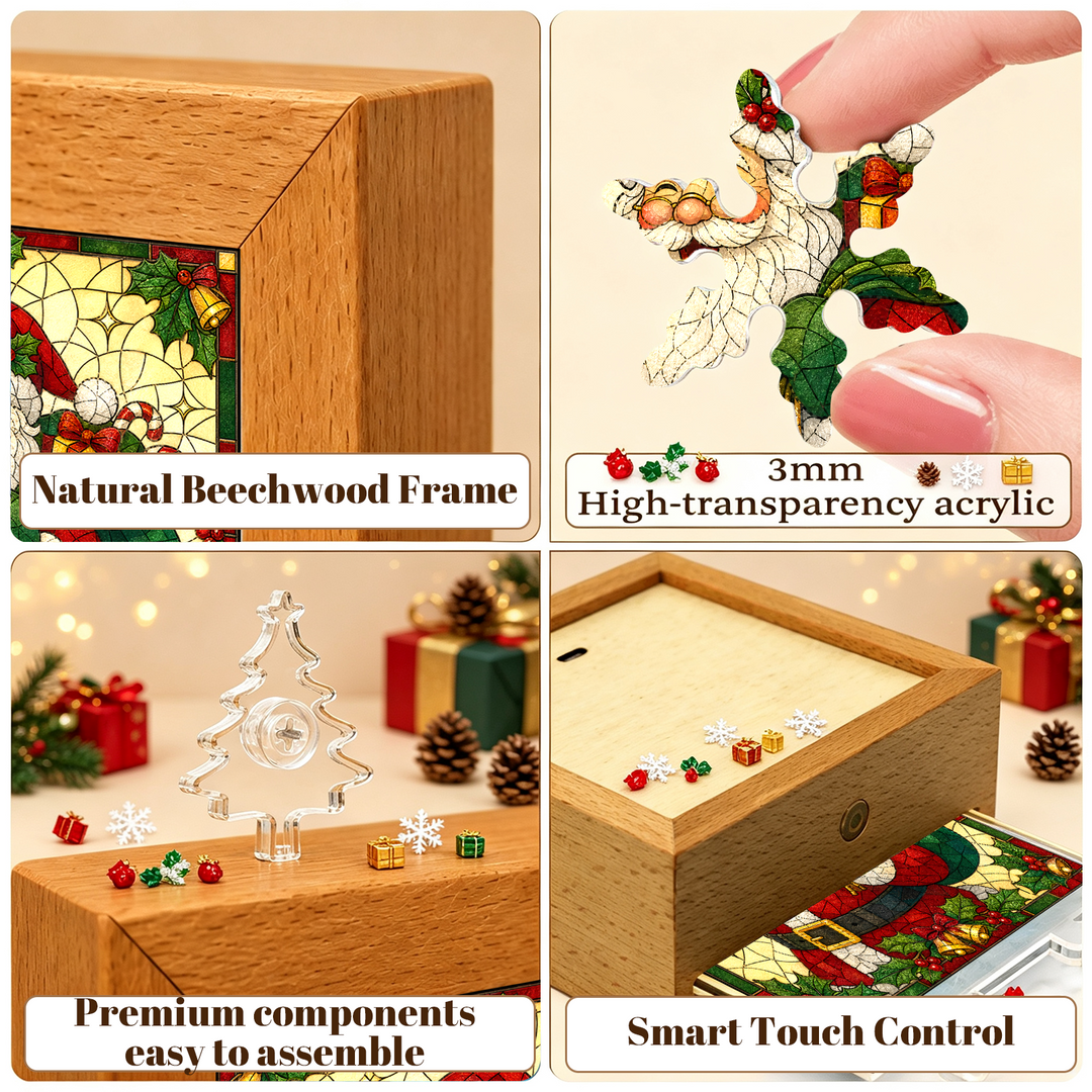 Acrylic Puzzle Night Light - Gift Giving Santa