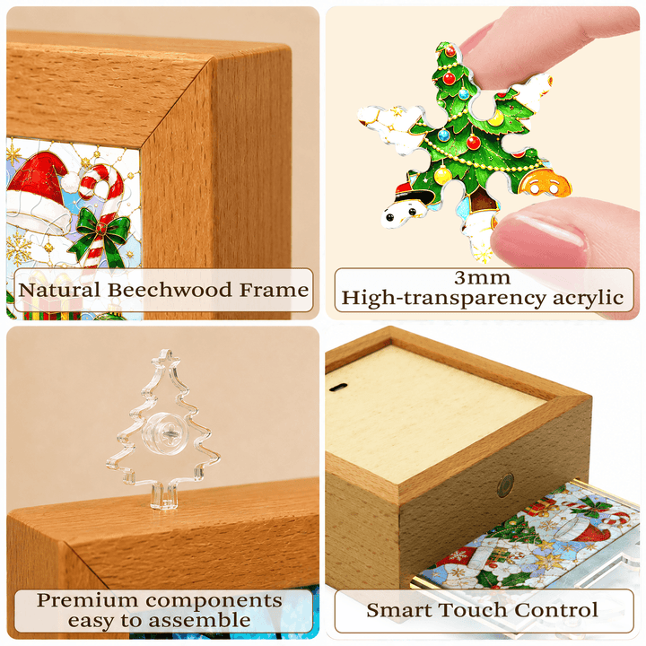 Acrylic Puzzle Night Light - Festive Snowman