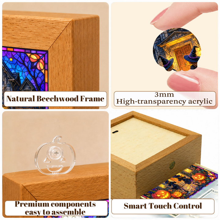 Acrylic Puzzle Night Light - Two Witches' Night Visit