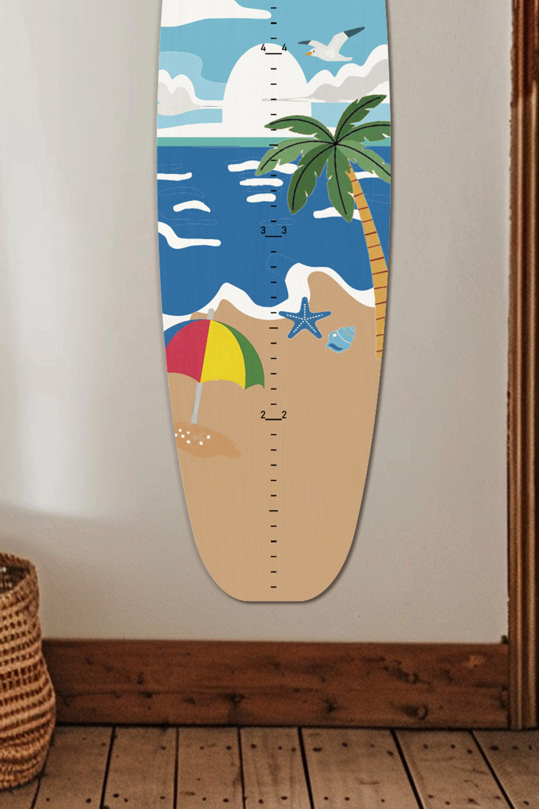Personalized Wooden Surfboard Growth Chart Ruler Clearance Sale