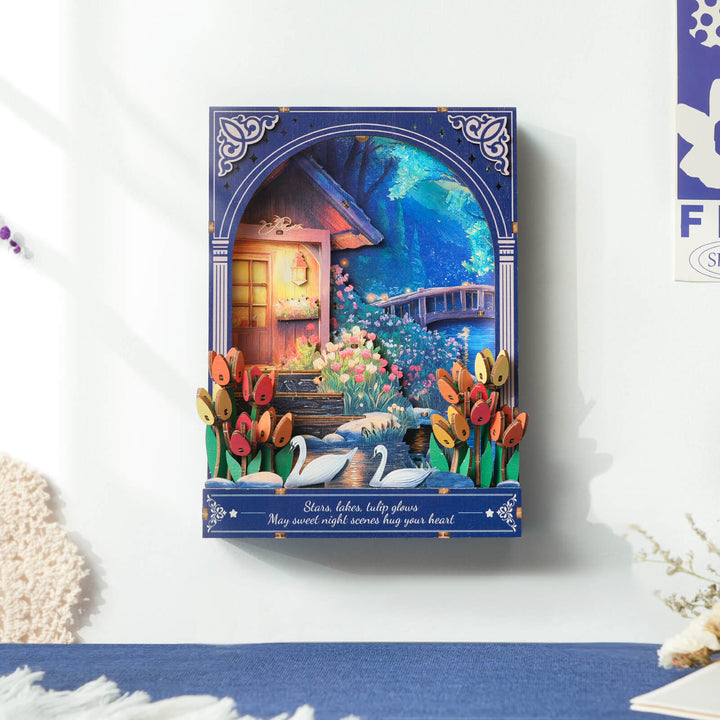 Nocturne at Starlake – DIY Wooden Painting, 3D Puzzle Craft Kit