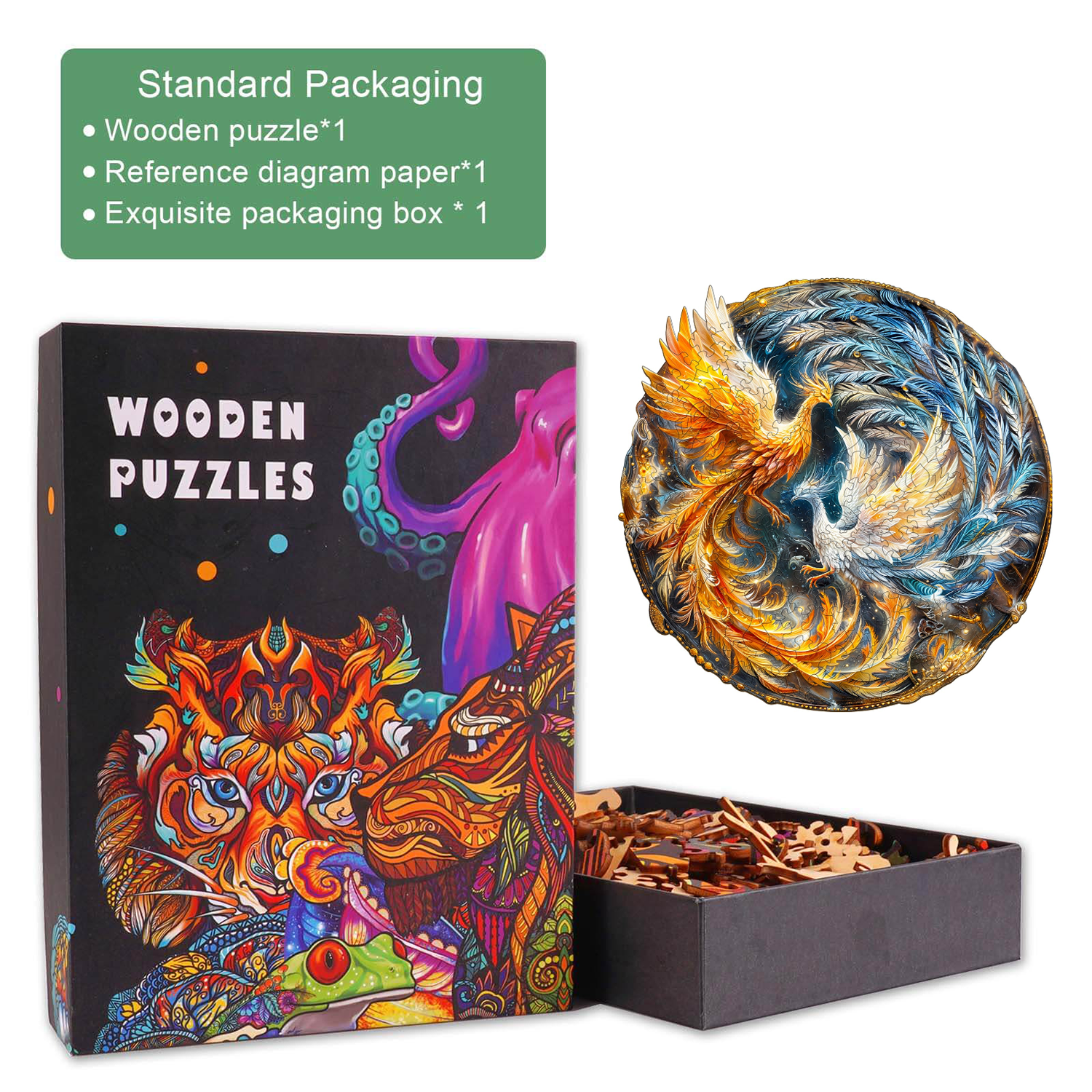 Yin Yang Phoenix-2 Holzpuzzle