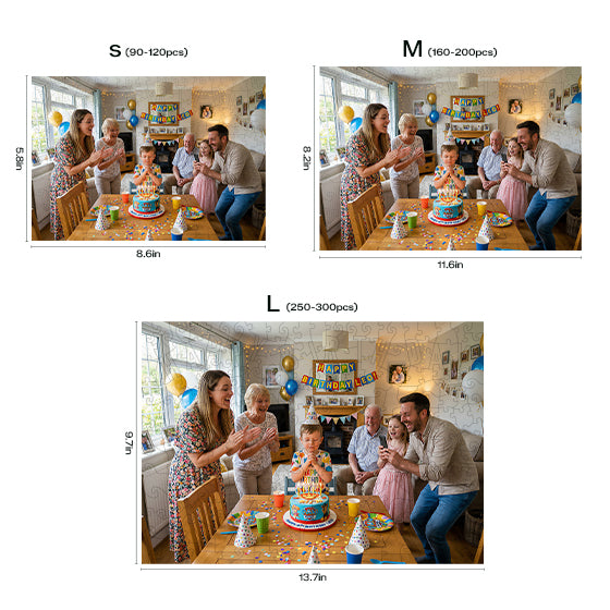 Personalized Photo Wooden Puzzle - Birthday Theme