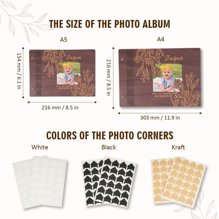 Baby Photo Album - Wooden Baby Scrapbook