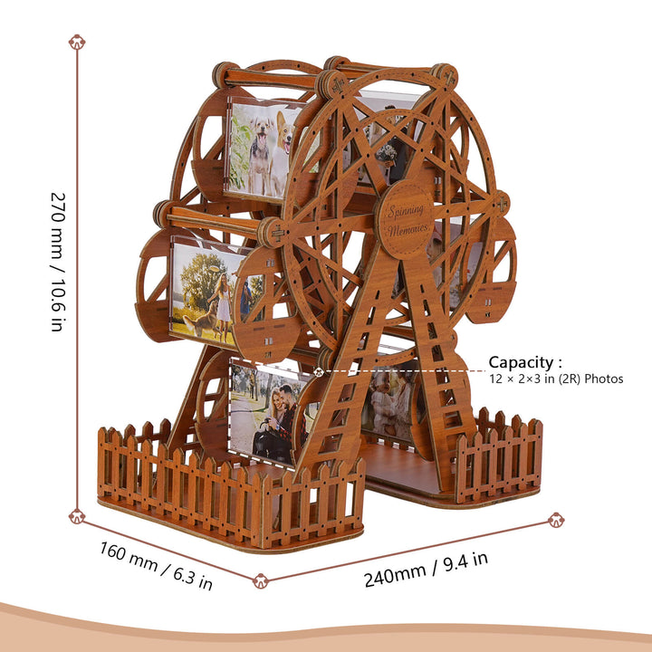 Retro Walnut – DIY 3D Wooden Photo Frame Ferris Wheel