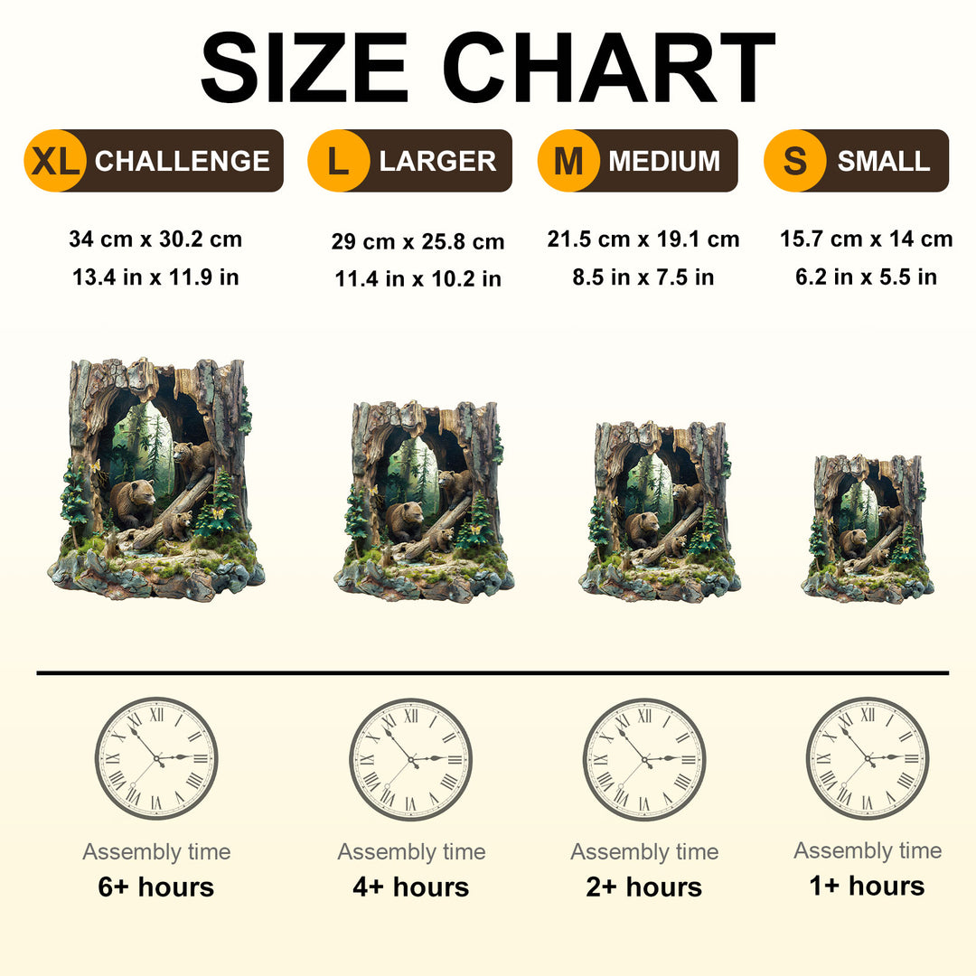 Bear Family Wooden Jigsaw Puzzle