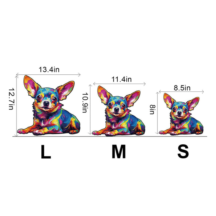 Colorful Chihuahua Wooden Jigsaw Puzzle