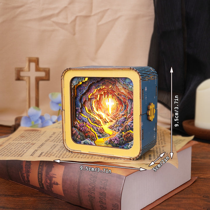 Dazzling Cross Kit - 3D Wooden Puzzle Night Light