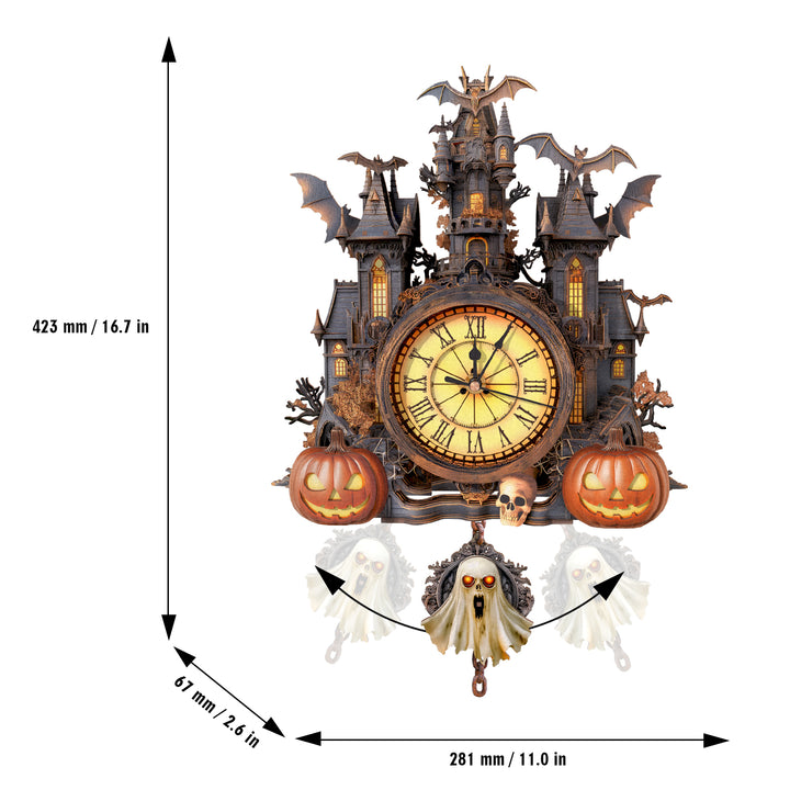 Halloween Cottage– DIY Wooden Clock, 3D Puzzle Craft Kit