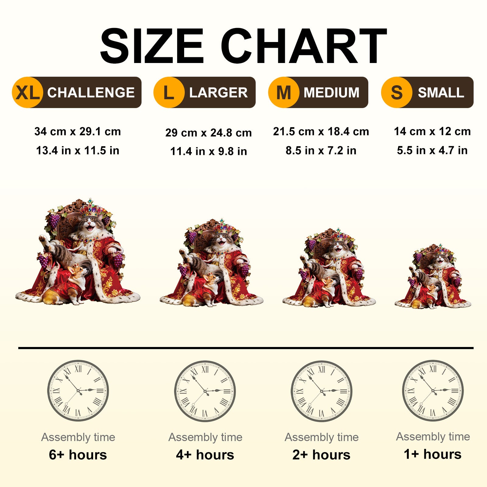 Crowned Feline Wooden Jigsaw Puzzle