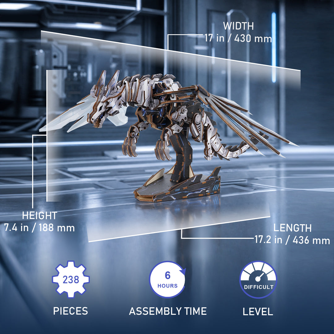 3D Wooden Mechanical Kit - Mechanical Dragon