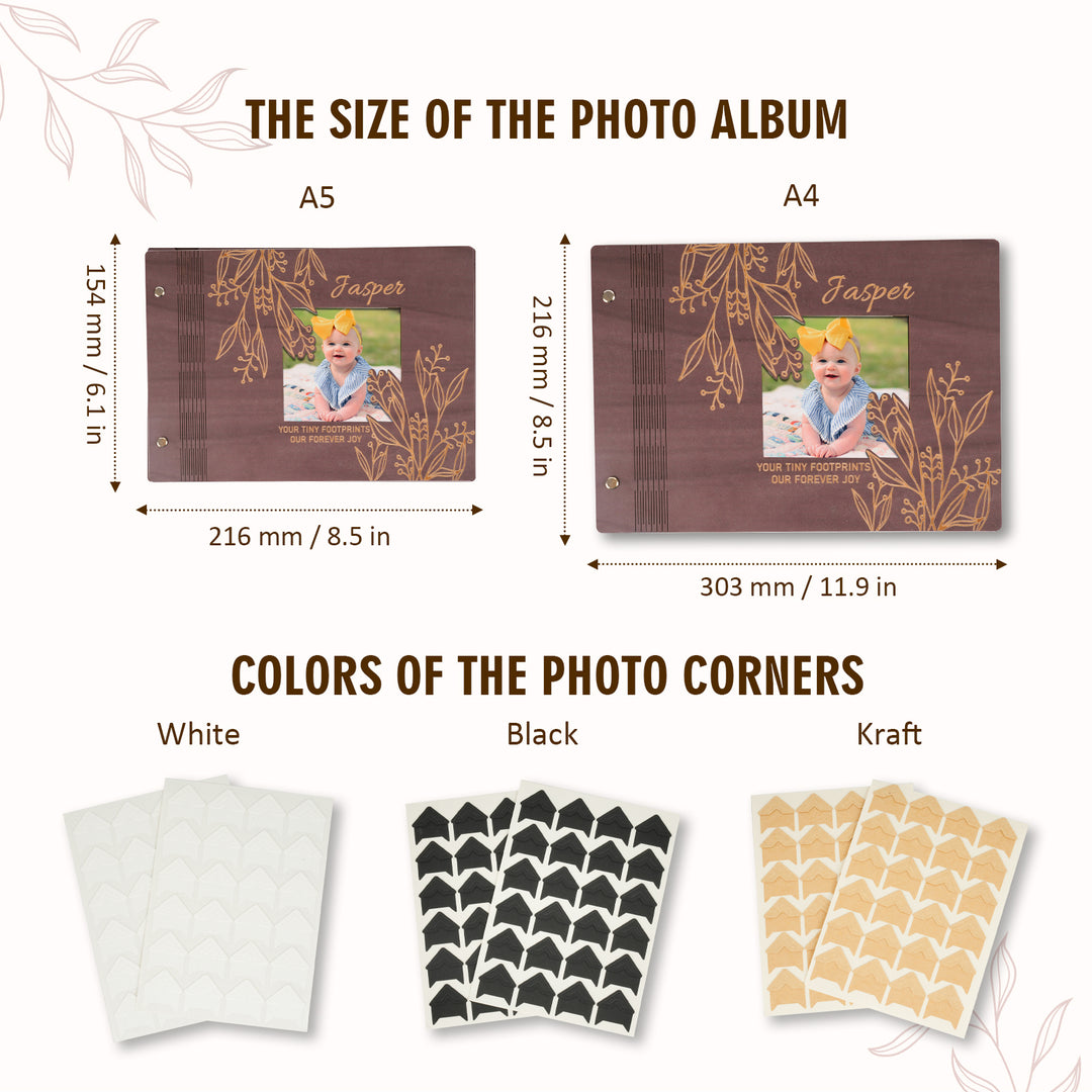 Baby Photo Album - Wooden Baby Scrapbook