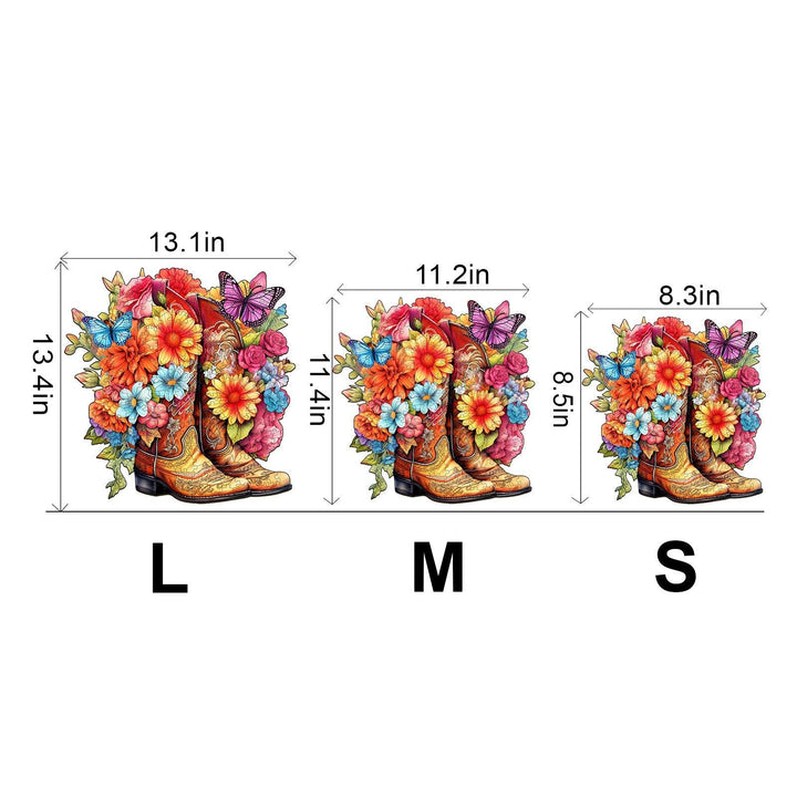 Cowgirl Boots Wooden Jigsaw Puzzle