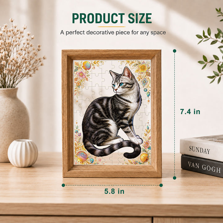 Double Sided Acrylic Jigsaw - Colorful Tabby