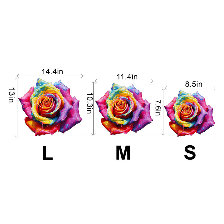 Colorful Rose Wooden Jigsaw Puzzle-Woodbests