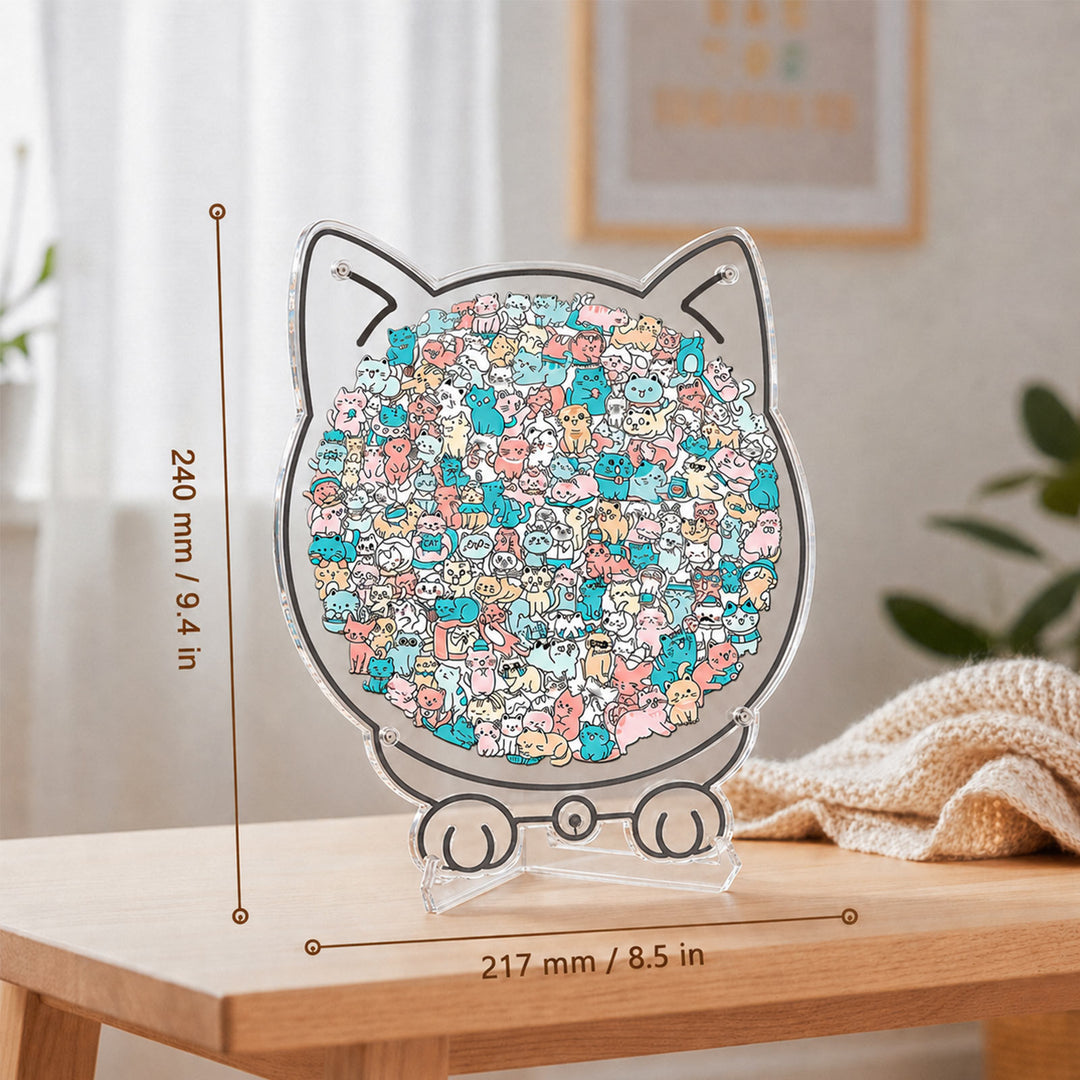 Acrylic Jigsaw Puzzle Suncatcher - Home of Kittens