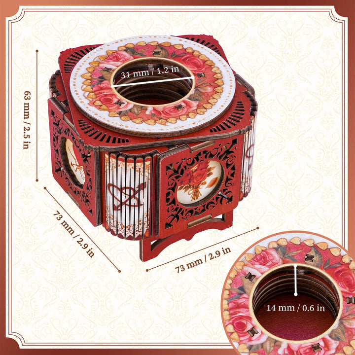 Rose Red – 3D Music Ring Box
